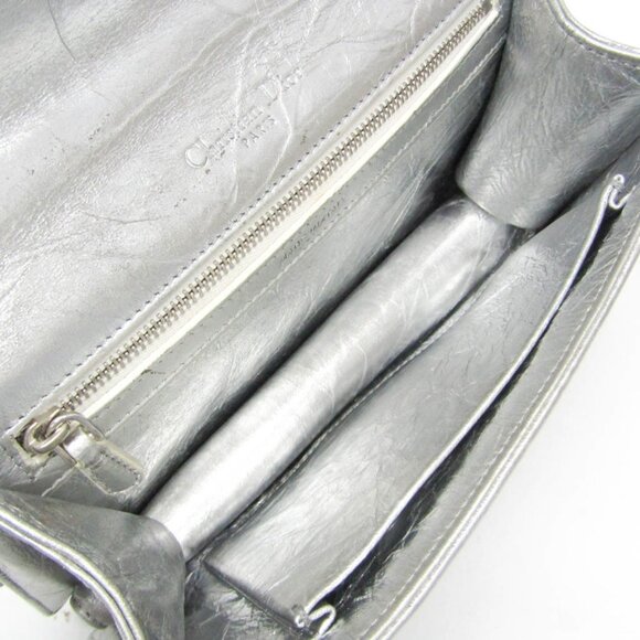 CHRISTIAN DIOR Silver Leather Shoulder Bag - Picture 3 of 16
